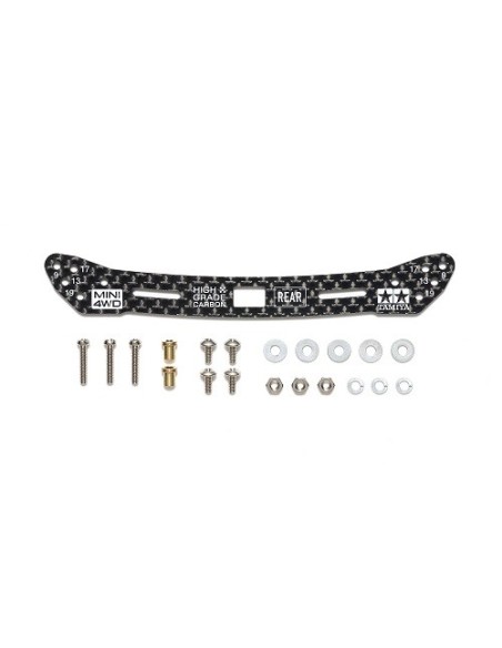 Placa trasera ancha de fibra de carbono HG de 2 mm  (amortiguador deslizante)