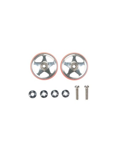 Rollers de aluminio de 19 mm con 5 Radios y anillo rojo