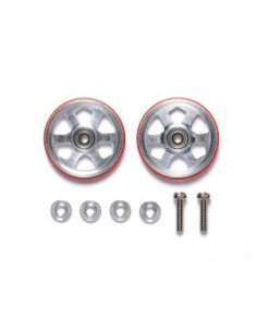 Rollers aluminio 19mm anillo plástico rojo